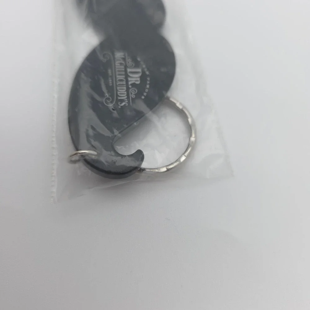 Dr McGillicuddy Mustache‎ Keychain Black Metal Retro Barware Promo New Quirky